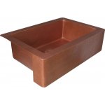 Zlew kuchenny Jednokomorowy Cobre miedziany młotkowany 80x55 cm SLZJ-002