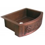 Zlew kuchenny Jednokomorowy Retro Cobre miedziany młotkowany 84x62 cm SLZJ-005