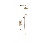  Burlington Trent Bateria natryskowa podtynkowa termostatyczna z deszczownicą 9" Gold TF2SGOLD+V17GOLD
