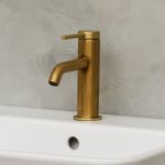      Britton Hoxton Bateria umywalkowa jednouchwytowa Brushed brass HOX.001BB WYPRZEDAŻ MAGAZYNOWA!!