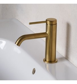      Britton Hoxton Bateria umywalkowa jednouchwytowa Brushed brass HOX.001BB WYPRZEDAŻ MAGAZYNOWA!!