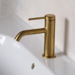      Britton Hoxton Bateria umywalkowa jednouchwytowa Brushed brass HOX.001BB WYPRZEDAŻ MAGAZYNOWA!!