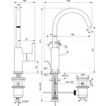 Ideal Standard Joy Bateria umywalkowa z wysoką wylewką i z korkiem automatycznym Czarny mat BC777A5