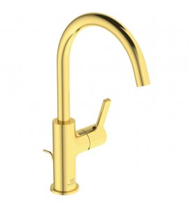 Ideal Standard Joy Bateria umywalkowa z wysoką wylewką i z korkiem automatycznym Gold BC777A2