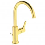 Ideal Standard Joy Bateria umywalkowa z wysoką wylewką i z korkiem automatycznym Gold BC777A2