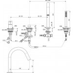 Ideal Standard Joy Bateria wannowa 4-otworowa z wylewką Chrom BC789AA