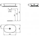 Ideal Standard Ipalyss Umywalka nablatowa 600x380 mm Ciment E1396V9