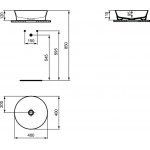 Ideal Standard Ipalyss Umywalka nablatowa okrągła Ø 400 mm Biały połysk E1398MA