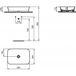 Ideal Standard Ipalyss Umywalka nablatowa 550x380 mm bez przelewu Biały połysk E2076MA