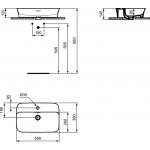 Ideal Standard Ipalyss Umywalka nablatowa 550x380 mm z przelewem Biały mat E2077V1