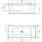Ideal Standard Tonic II Wanna wolnostojąca 180x80 Biały/Czarny matowy K8725V3