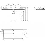 Ideal Standard Conca Umywalka ścienna 1200x450 mm z otworem na baterię Biały T380601