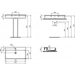 Ideal Standard Conca Umywalka ścienna 800x450 mm z otworem na baterię Biały T382601