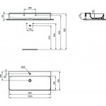 Ideal Standard Conca Umywalka ścienna 1000x450 mm z otworem na baterię Biały T383501