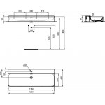 Ideal Standard Conca Umywalka ścienna 1200x450 mm z otworem na baterię Biały T383801