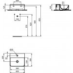 Ideal Standard Conca Umywalka ścienna 400x350 mm z otworem na baterię Biały T387401