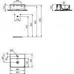 Ideal Standard Conca Umywalka ścienna 400x350 mm z otworem na baterię Biały T387601