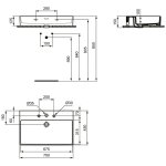 Ideal Standard Extra Umywalka ścienna 700x450 mm z 3-otworami na baterię Biały T389201