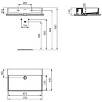 Ideal Standard Extra Umywalka ścienna 700x450 mm bez otworu na baterię Biały T389601