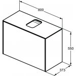 Ideal Standard Conca Szafka pod umywalkę 800x373 mm Antracyt mat T3935Y2