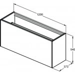 Ideal Standard Conca Szafka pod umywalkę bez blatu 1200x373 mm Opalany ciemny dąb T3939Y4