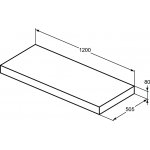 Ideal Standard Conca Blat pod umywalkę 1200x505 mm bez otworu Antracyt mat T3952Y2