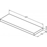 Ideal Standard Conca Blat pod umywalkę 1800x505 mm bez otworu Pomarańczowy mat T3954Y3