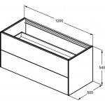 Ideal Standard Conca Szafka pod umywalkę bez blatu 1200x505 mm Ciemny orzech T3945Y5