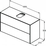 Ideal Standard Conca Szafka pod umywalkę 1000x373 mm Pomarańczowy mat T3948Y3