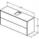Ideal Standard Conca Szafka pod umywalkę 1200x373 mm Antracyt mat T3949Y2