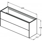 Ideal Standard Conca Szafka pod umywalkę 1200x373 mm bez blatu Antracyt mat T3951Y2