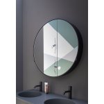 Cielo Catino Lustro okrągłe Ø 90cm ścienne z szafką, Czarny CASPCT