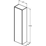 Ideal Standard Conca Szafka niska 37x25x140 cm Biały mat T3956Y1