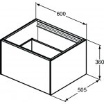 Ideal Standard Conca Szafka pod umywalkę bez blatu 600x505 mm Antracyt mat T3982Y2
