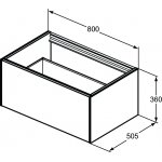 Ideal Standard Conca Szafka pod umywalkę bez blatu 800x505 mm Antracyt mat T3985Y2