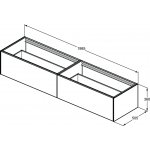 Ideal Standard Conca Szafka podwójna pod umywalkę bez blatu 2000x505 mm Ciemny orzech T3987Y5