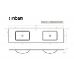 Inbani D1 Corian® Umywalka wpuszczana w blat 200x50 cm bialy mat/glacier white ST439T D1 