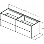 Ideal Standard Conca Szafka podwójna pod umywalkę bez blatu 1600x505 mm Ciemny orzech T3990Y5