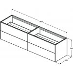 Ideal Standard Conca Szafka podwójna pod umywalkę bez blatu 2000x505 mm Biały mat T3993Y1