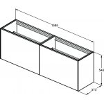 Ideal Standard Conca Szafka podwójna pod umywalkę bez blatu 1600x373 mm Biały mat T3996Y1
