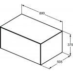 Ideal Standard Conca Szafka pod umywalkę 800x505 mm Opalany ciemny dąb T4312Y4