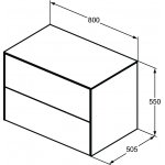 Ideal Standard Conca Szafka pod umywalkę 800x505 mm Opalany ciemny dąb T4322Y4