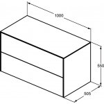 Ideal Standard Conca Szafka pod umywalkę 1000x505 mm Biały mat T4323Y1