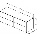 Ideal Standard Conca Szafka pod umywalkę 1600x505 mm Biały mat T4325Y1