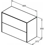 Ideal Standard Conca Szafka pod umywalkę 800x373 mm Jasny dąb T4328Y6