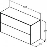 Ideal Standard Conca Szafka pod umywalkę 1000x373 mm Antracyt mat T4329Y2