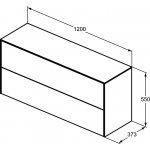 Ideal Standard Conca Szafka pod umywalkę 1200x373 mm Pomarańczowy mat T4330Y3