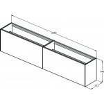 Ideal Standard Conca Szafka pod umywalkę bez blatu 2400x373 mm Biały mat T4339Y1