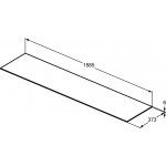 Ideal Standard Conca Blat ceramiczny pod umywalkę 1585x373 mm Szary Kamień T4348DI