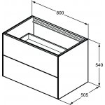 Ideal Standard Conca Szafka pod umywalkę bez blatu 800x505 Jasny dąb T4356Y6